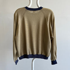 1980s Thinned Out Ultra Slouchy Two Tone Sweatshirt - Personal Collection Piece