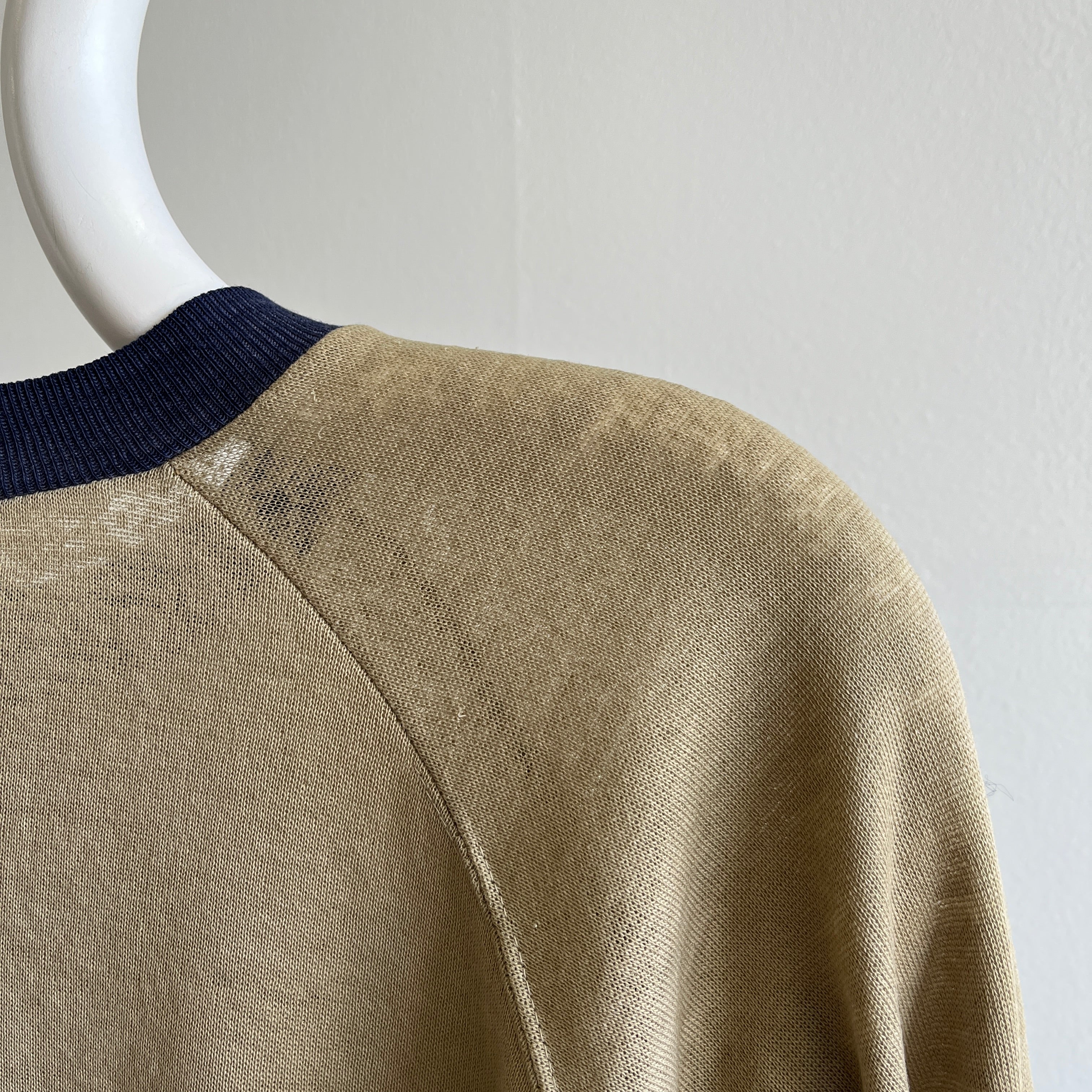1980s Thinned Out Ultra Slouchy Two Tone Sweatshirt - Personal Collection Piece
