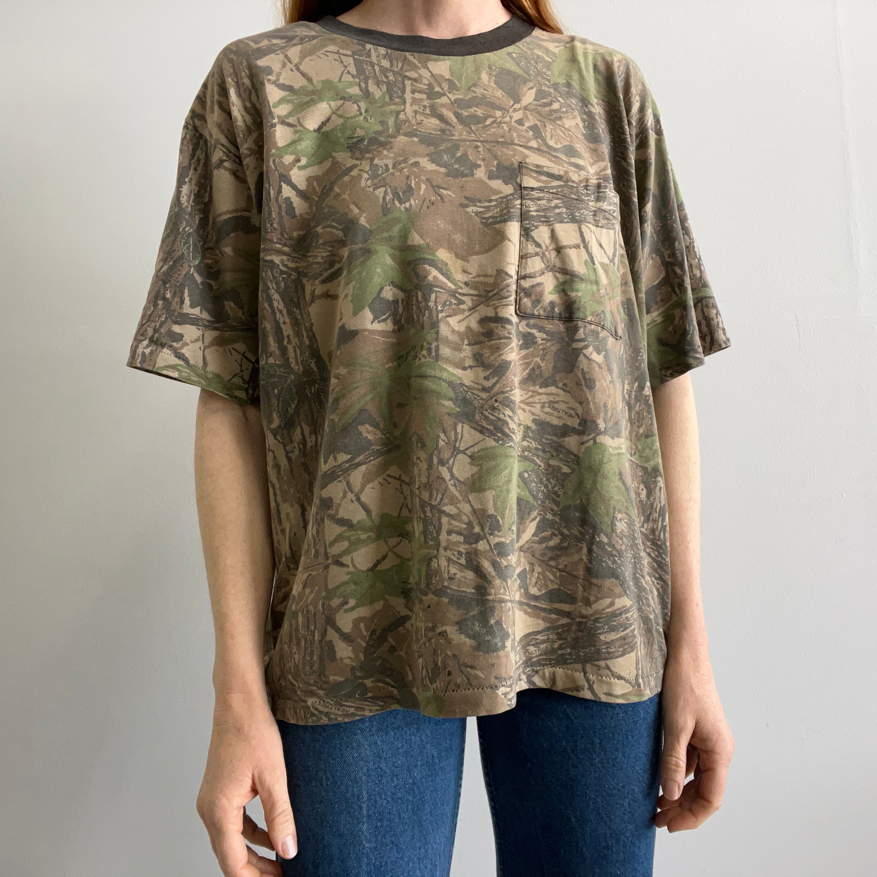 1980/90s Super Thin, Soft and Slouchy Tree Camo T-Shirt