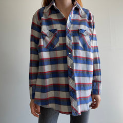 1990s Red, White and Blue Wrangler Western Flannel