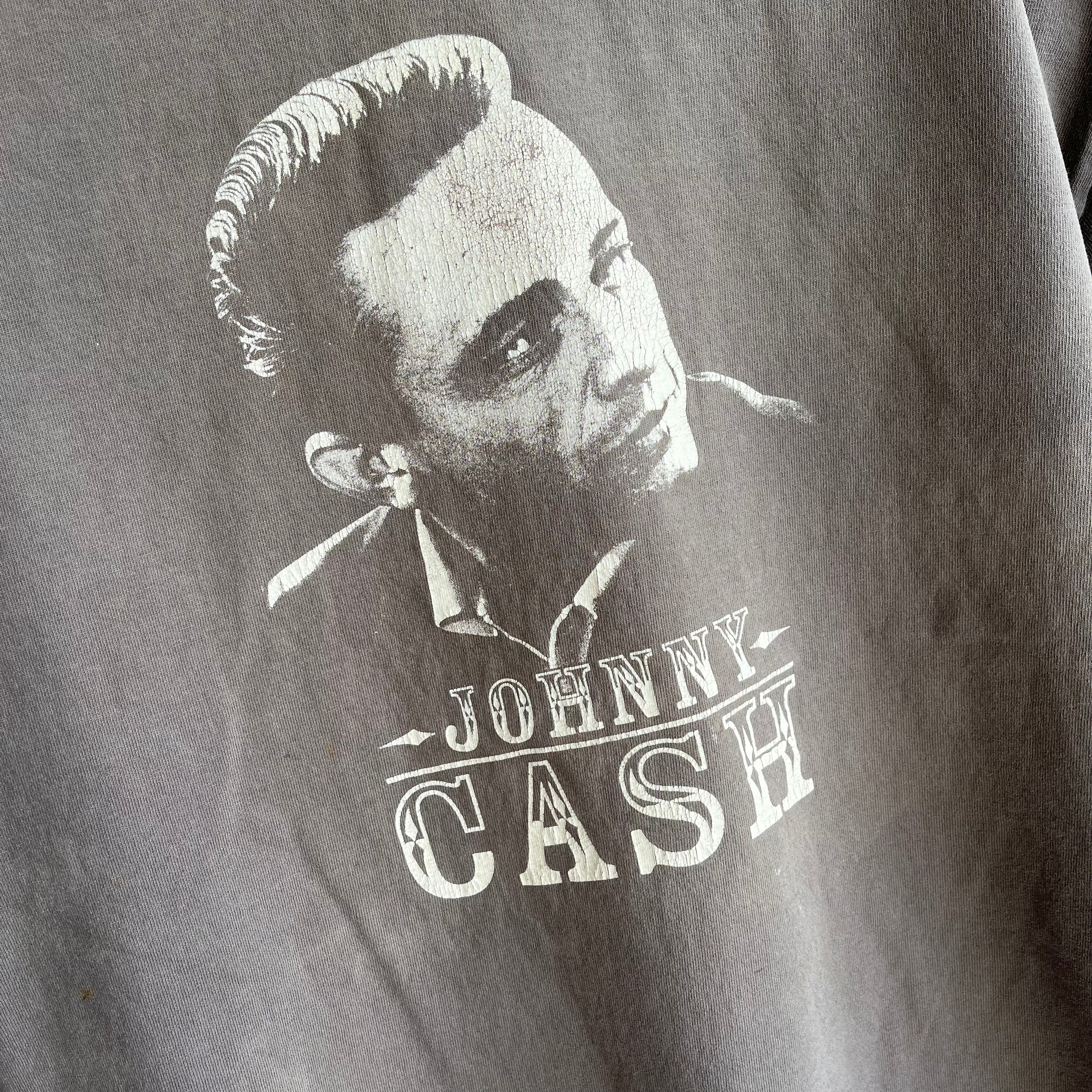 T-shirt Johnny Cash des années 1990/2000 parfaitement battu à double point - WOAH