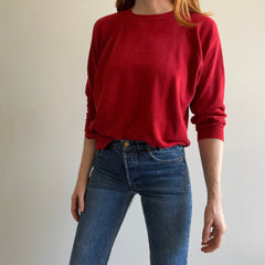 1980s Thin Rusty Red Raglan