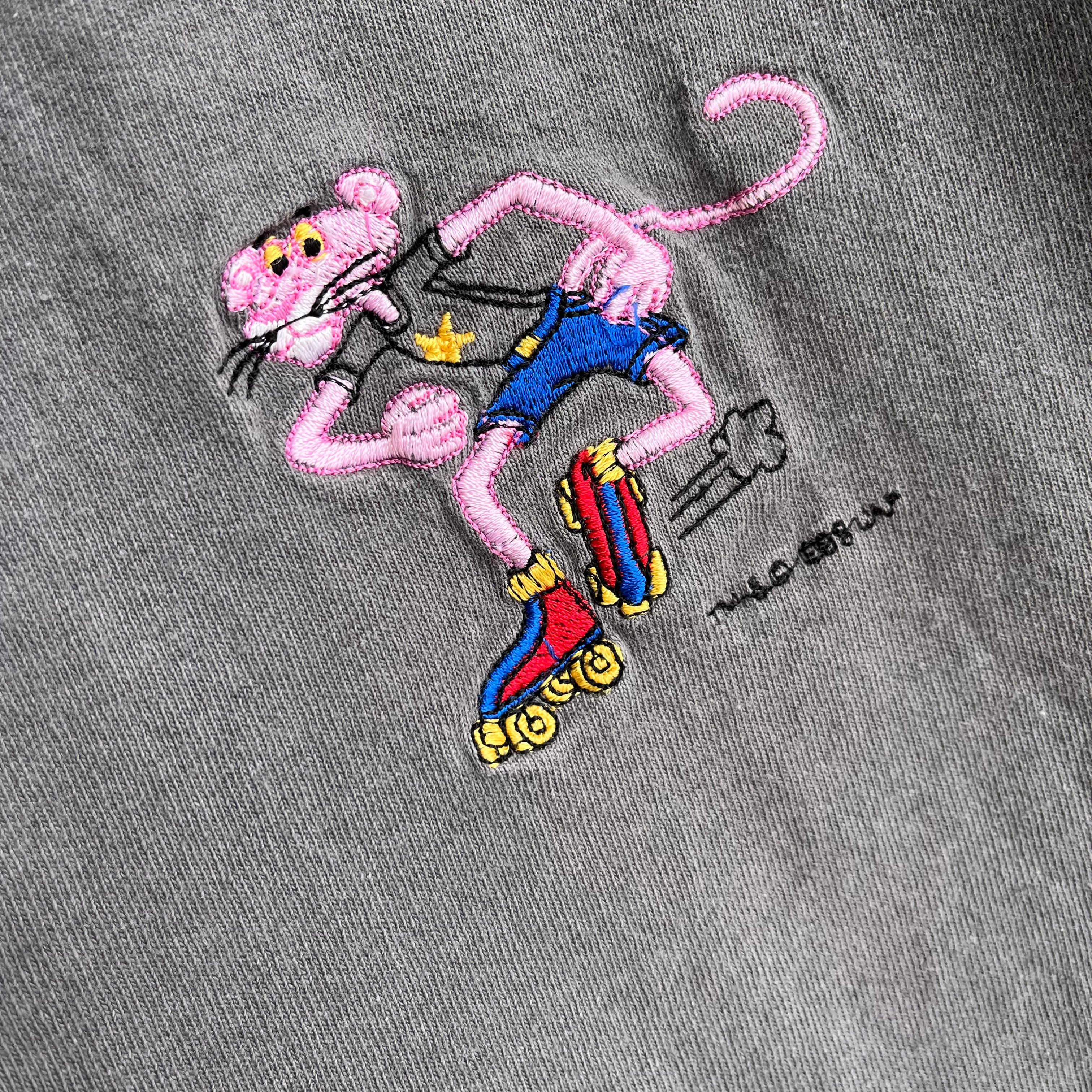 1998 Pink Panther in Jean Short and Roller Skates Oversized T-Shirt