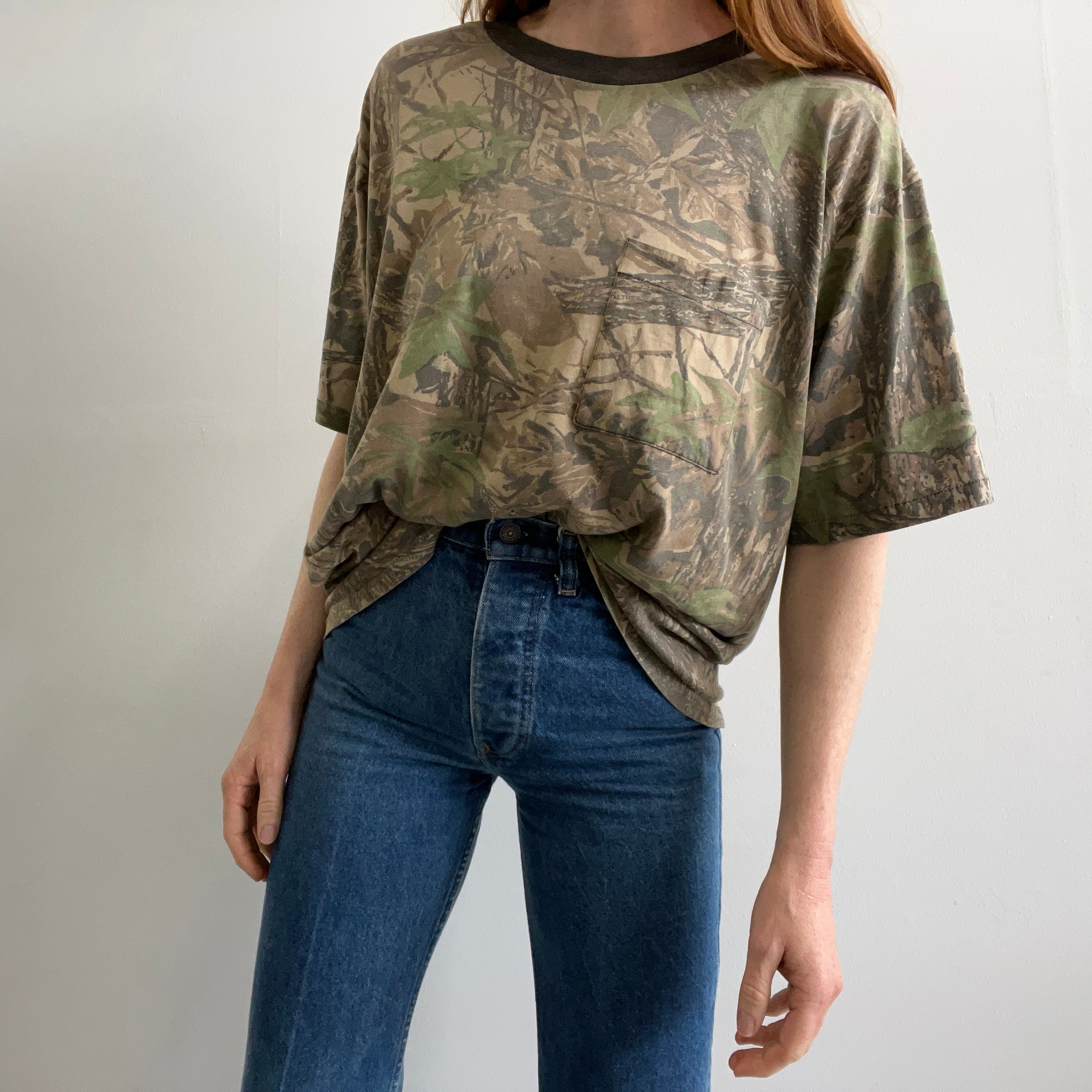 1980/90s Super Thin, Soft and Slouchy Tree Camo T-Shirt