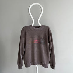 1980s Super Faded Florida Bronze/Gris/Brown Slouchy Worn Sweatshirt