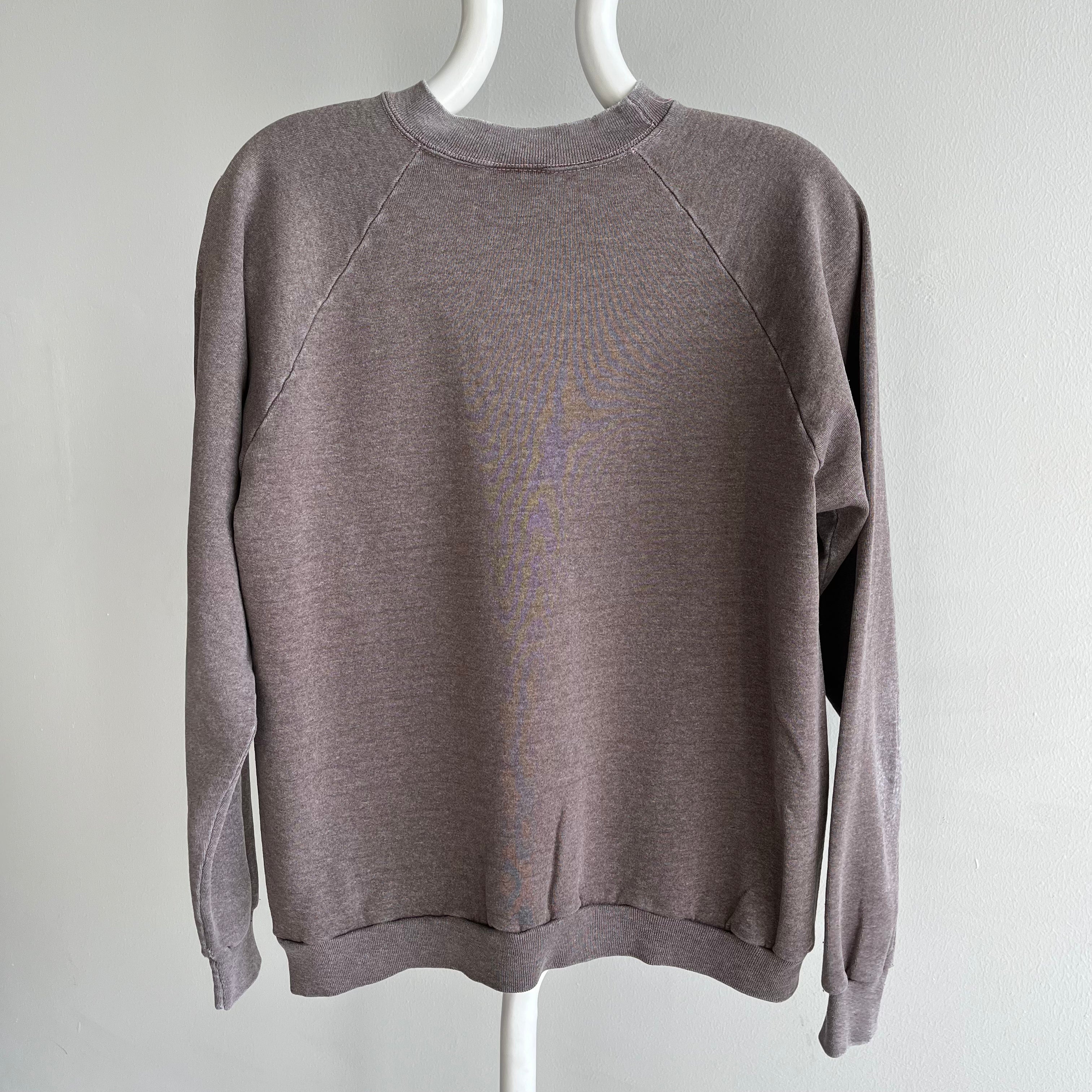 1980s Super Faded Florida Bronze/Gris/Brown Slouchy Worn Sweatshirt