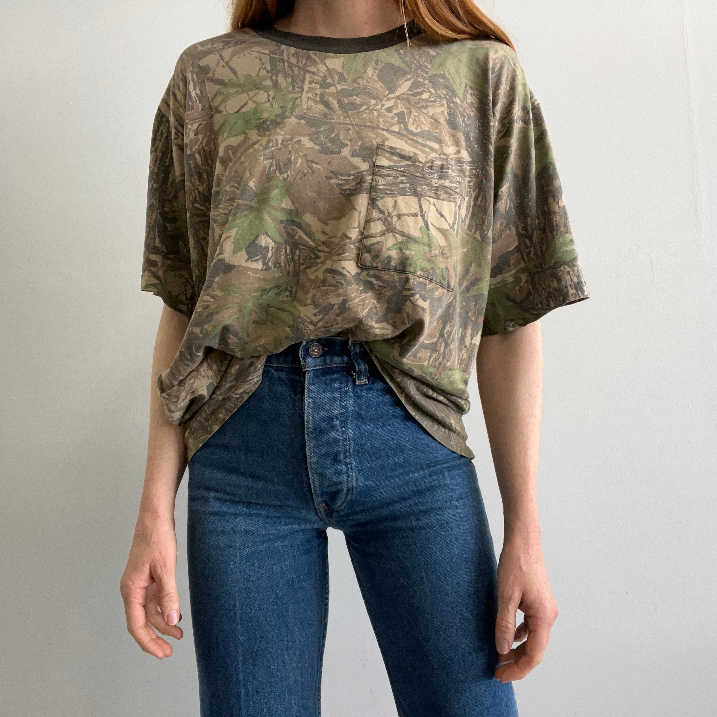 1980/90s Super Thin, Soft and Slouchy Tree Camo T-Shirt