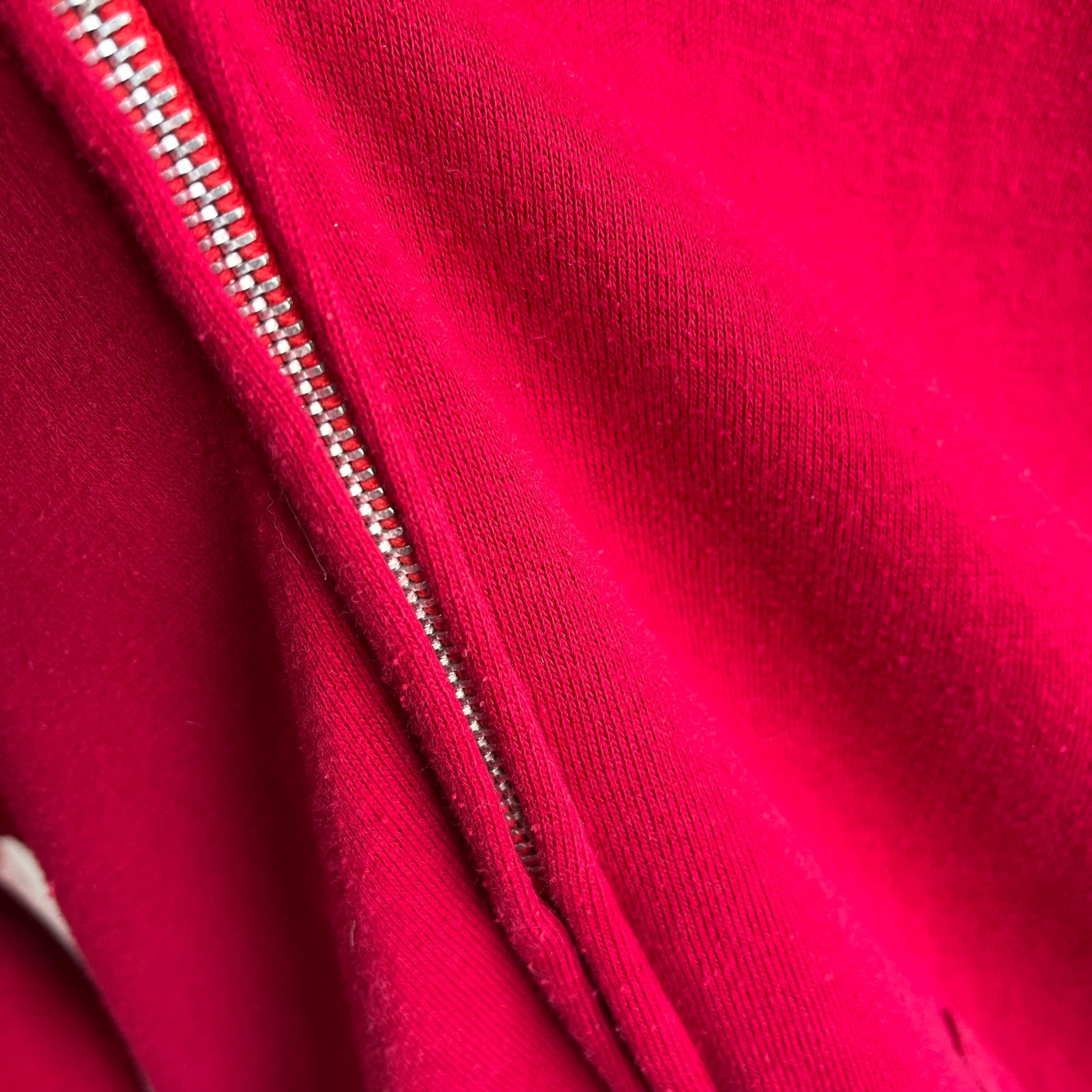 1970s Red/Magenta Zip Up Hoodie By Sportswear