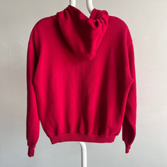Sweat à capuche zippé rouge/magenta des années 1970 par Sportswear