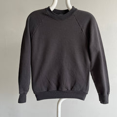 1980s Blank Black Raglan - Almost No Wear