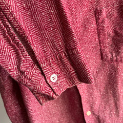 Chemise en flanelle rayée à chevrons super légère des années 1970 - WOW