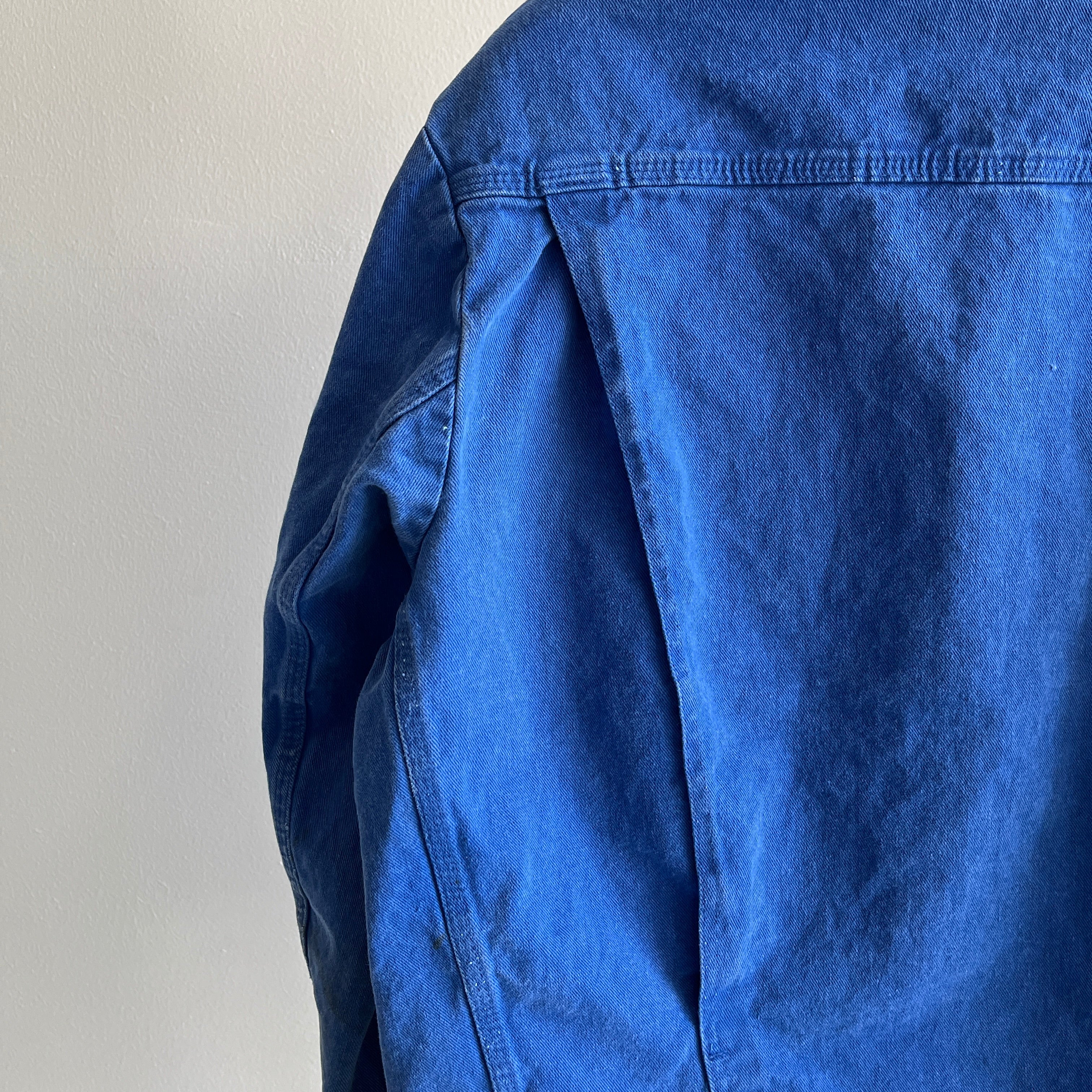 1980s SUPER RAD Thrashed Snapped Front French Chore Coat