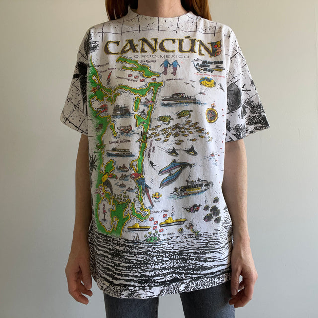 T-shirt enveloppant de touristes de Cancun des années 1990