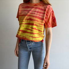 1990/2000s Striped Tie Dye Cotton T-Shirt