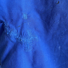 Manteau de corvée français teinté et réparé à la peinture des années 1970/80.