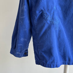 1970/80s Paint Stained and Mended Zip Up French Chore Coat.