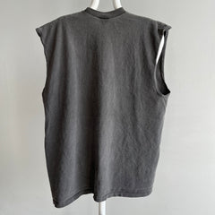 1980s Extremely Faded Black to Gray Cotton DIY Oversized Tank