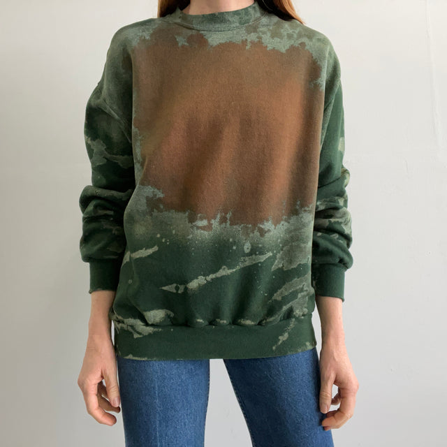 1980s Tie Dye/But Not Green and Earthy Toned Sweatshirt