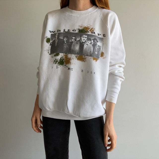 1980s Heavily Stained Christian Rock Band - White Heart - Sweatshirt