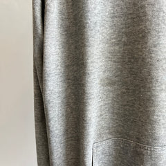 1980s Paper Thin Thrashed Bleach Stained Beat Up Long Gray Hoodie