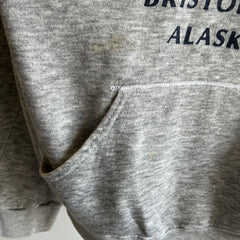 1980s Early Times Bristol Bay Alaska Thin Beat Up Tourist Sweat à capuche