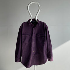 Flanelle violette en coton lourd Woolrich des années 1990