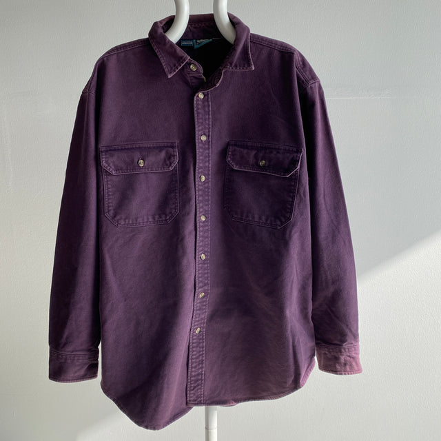 Flanelle violette en coton lourd Woolrich des années 1990
