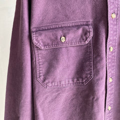 Flanelle violette en coton lourd Woolrich des années 1990