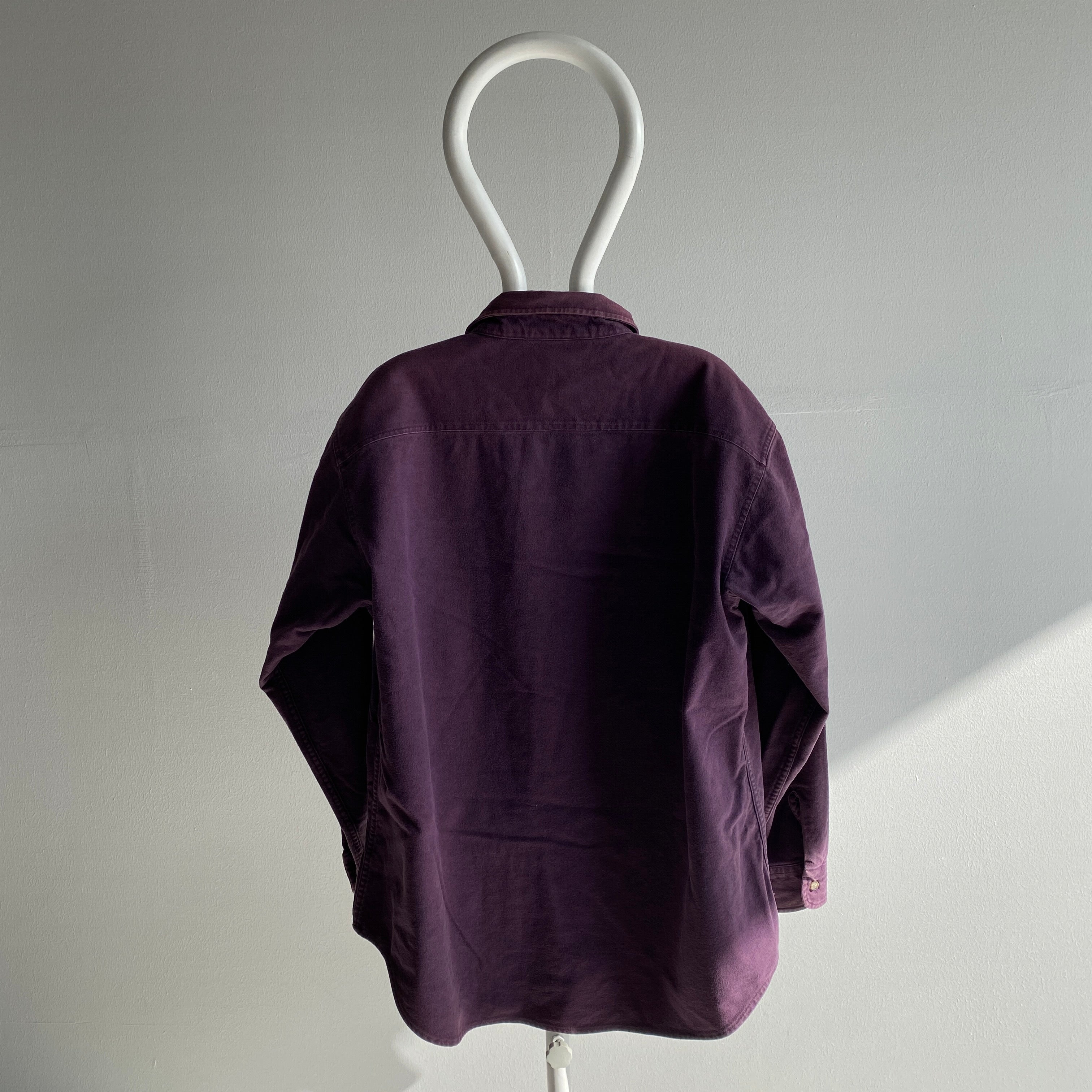 Flanelle violette en coton lourd Woolrich des années 1990