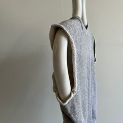 1970s DIY Muscle Sweatshirt on a Mostly Cotton Blend Blank Gray Sweatshirt - BEAT UP