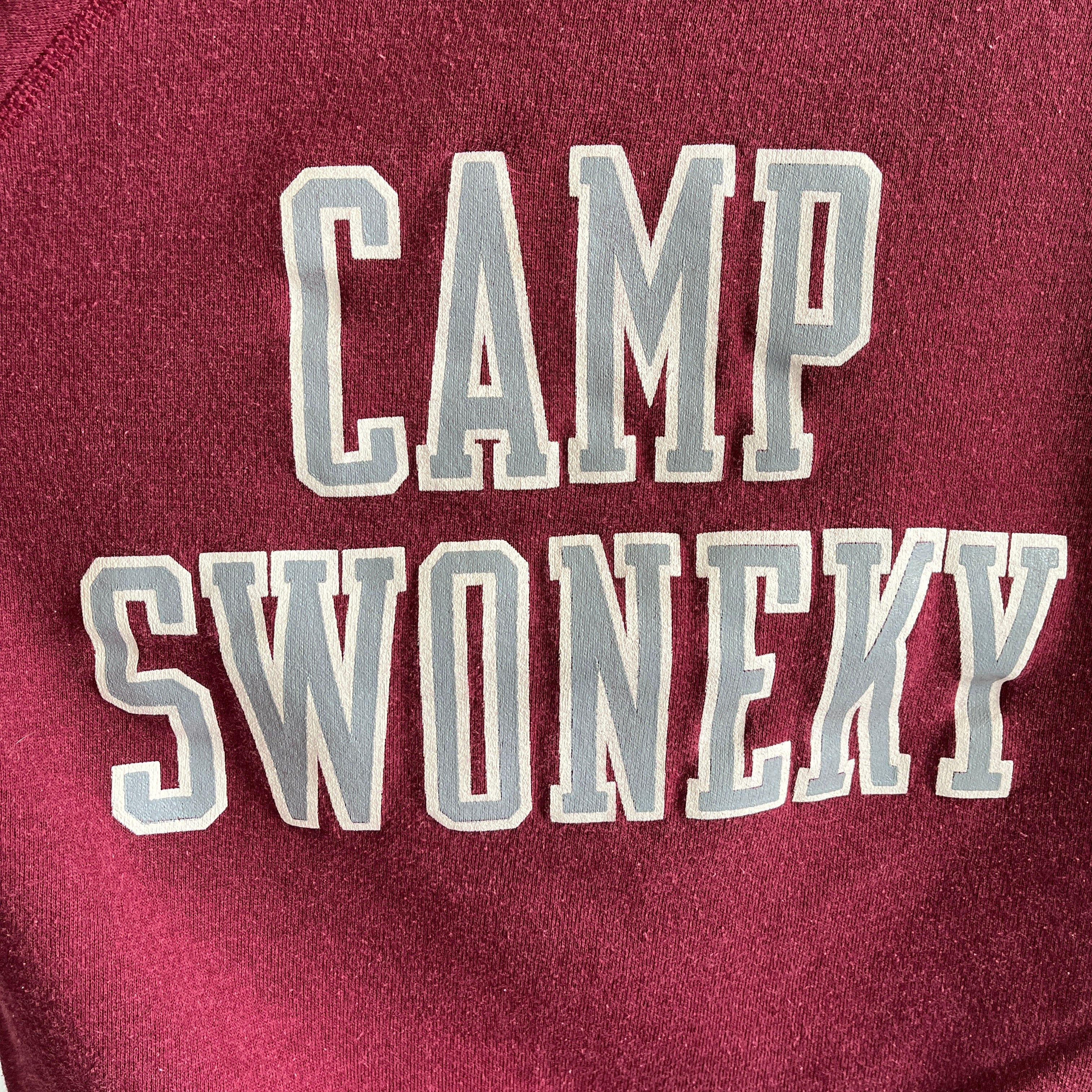Sweat-shirt doux et confortable Camp Swoneky Raglan des années 1980