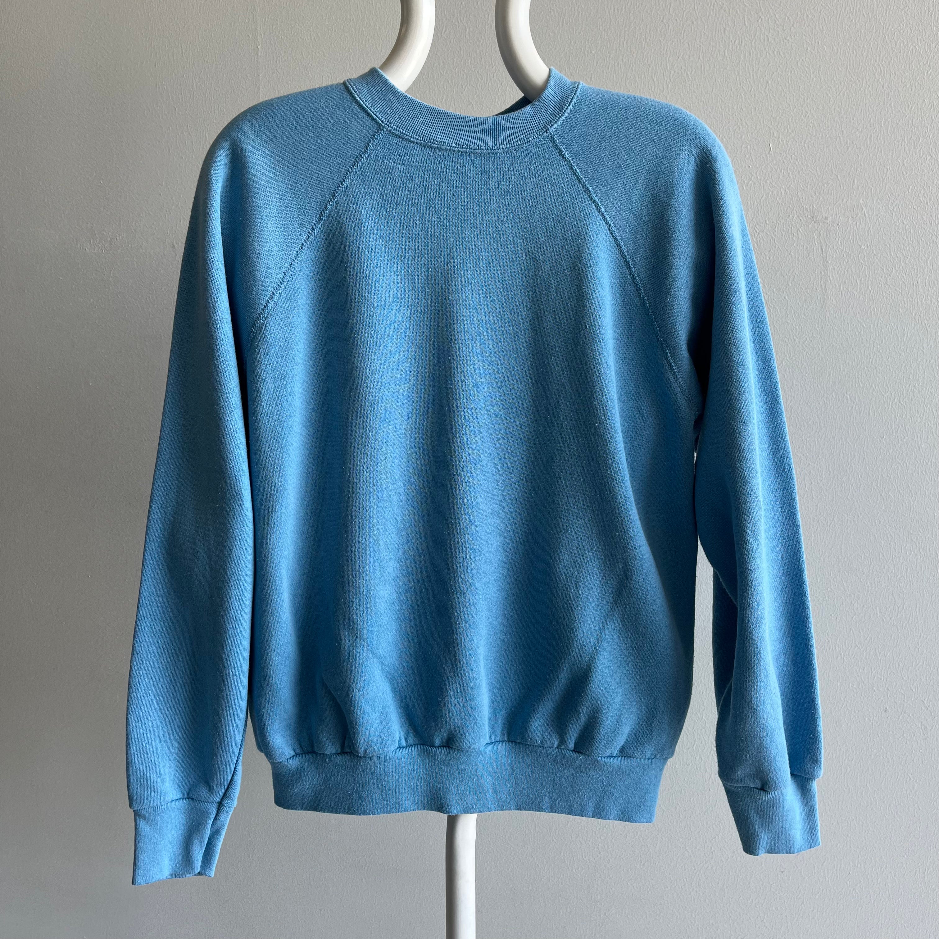 1980s Blank Baby Blue Raglan by Velva Sheen !!!