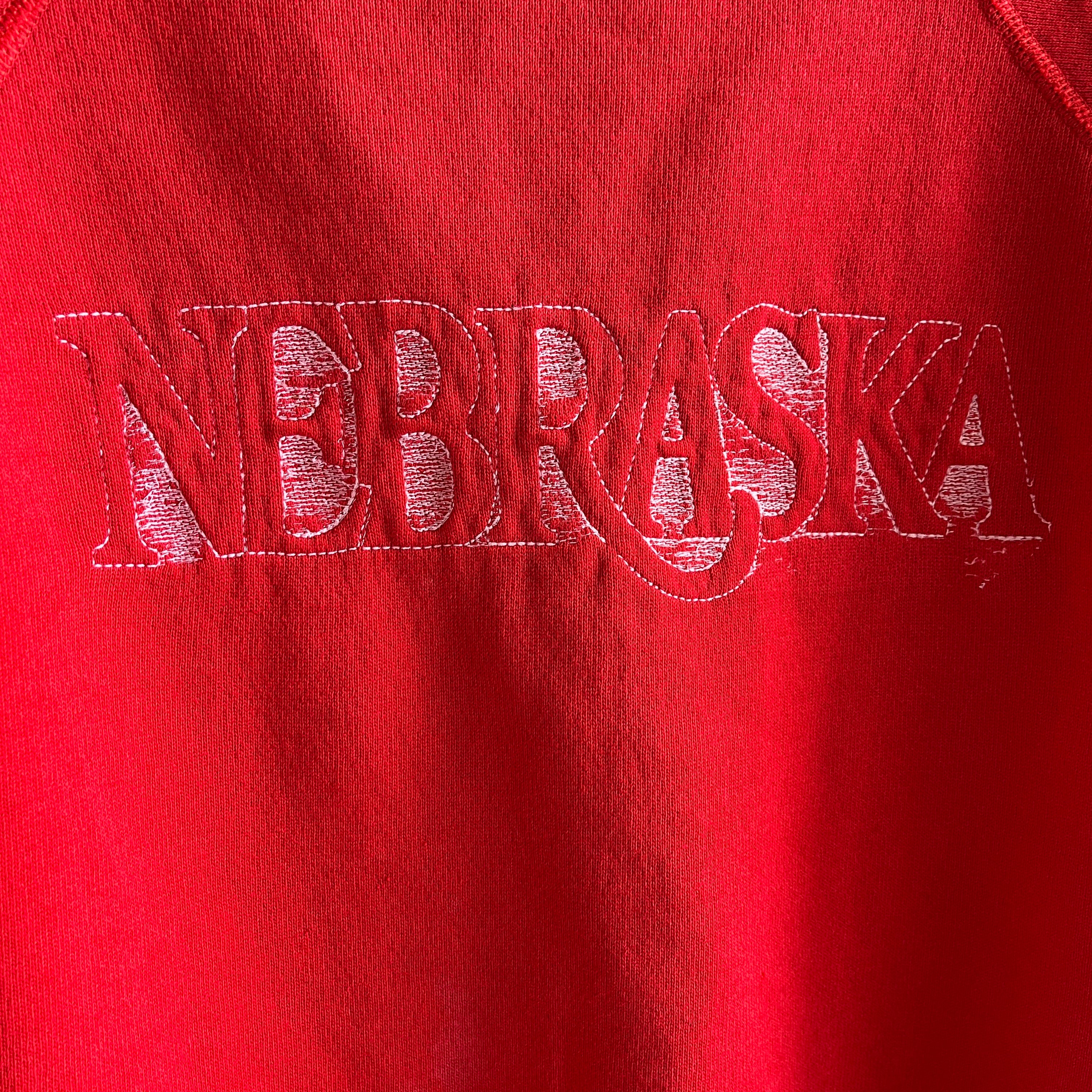 1980s Nebraska Hand Stitched (I Think) Sweatshirt