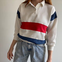 1980/90s Striped Polo Shirt/Sweatshirt/Sweater