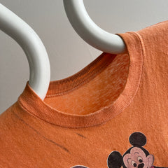 T-shirt en tricot délavé Mickey Mouse des années 1970