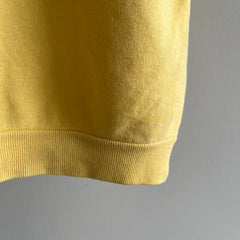 Sweat-shirt d'échauffement doux et merveilleux jaune beurre des années 1980