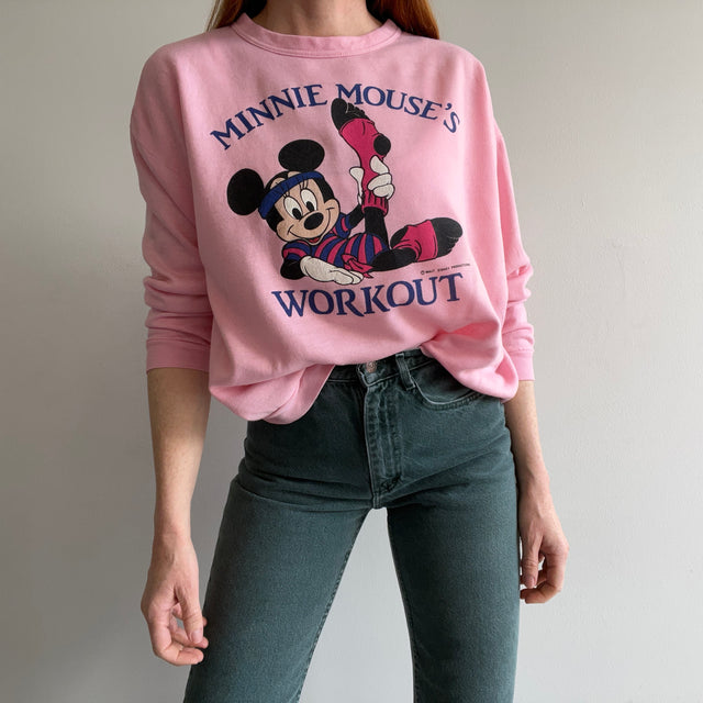 Sweat-shirt super doux d'entraînement de Minnie Mouse des années 1980