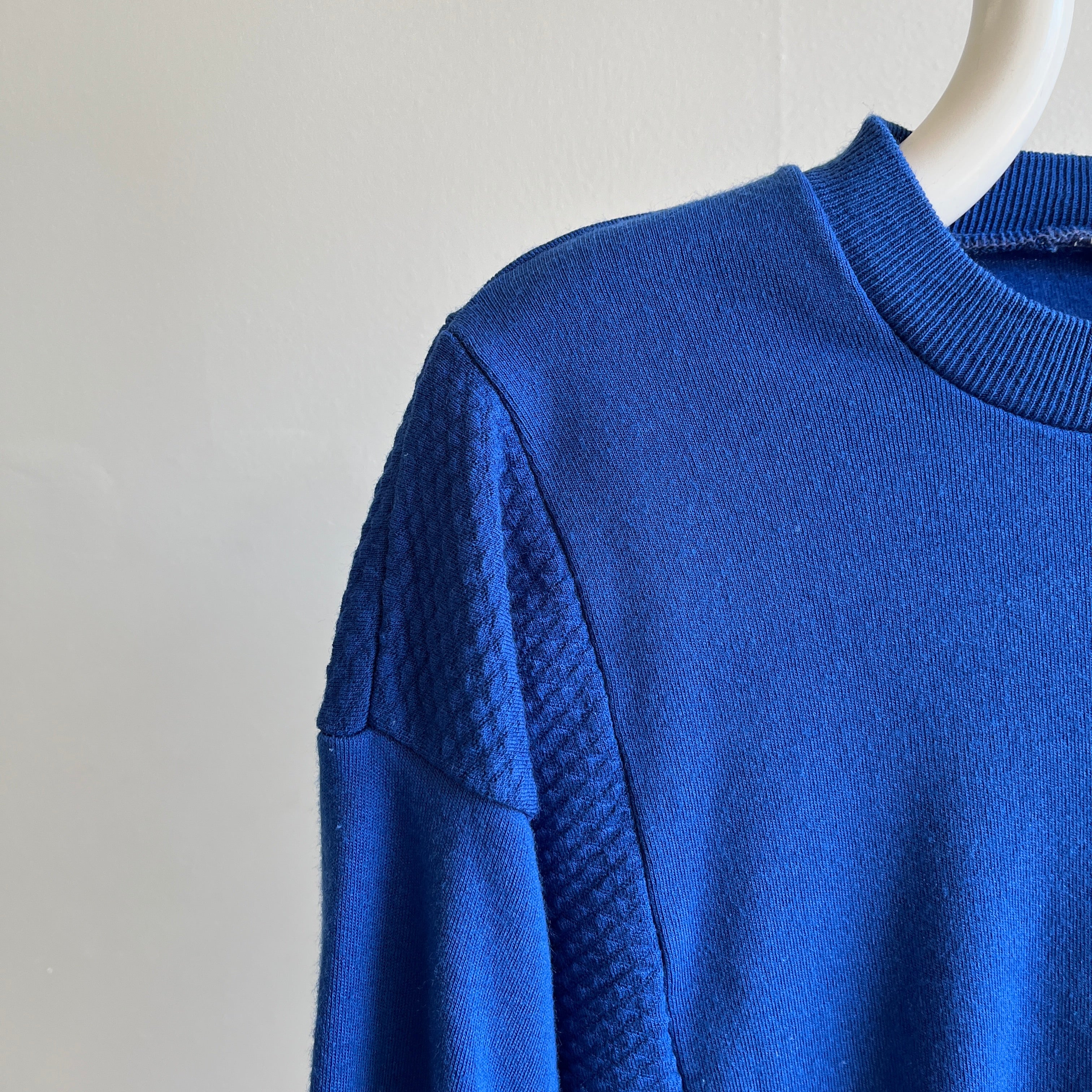 1980s Royal Blue Raglan With Side Detailing - Not Your Average!!