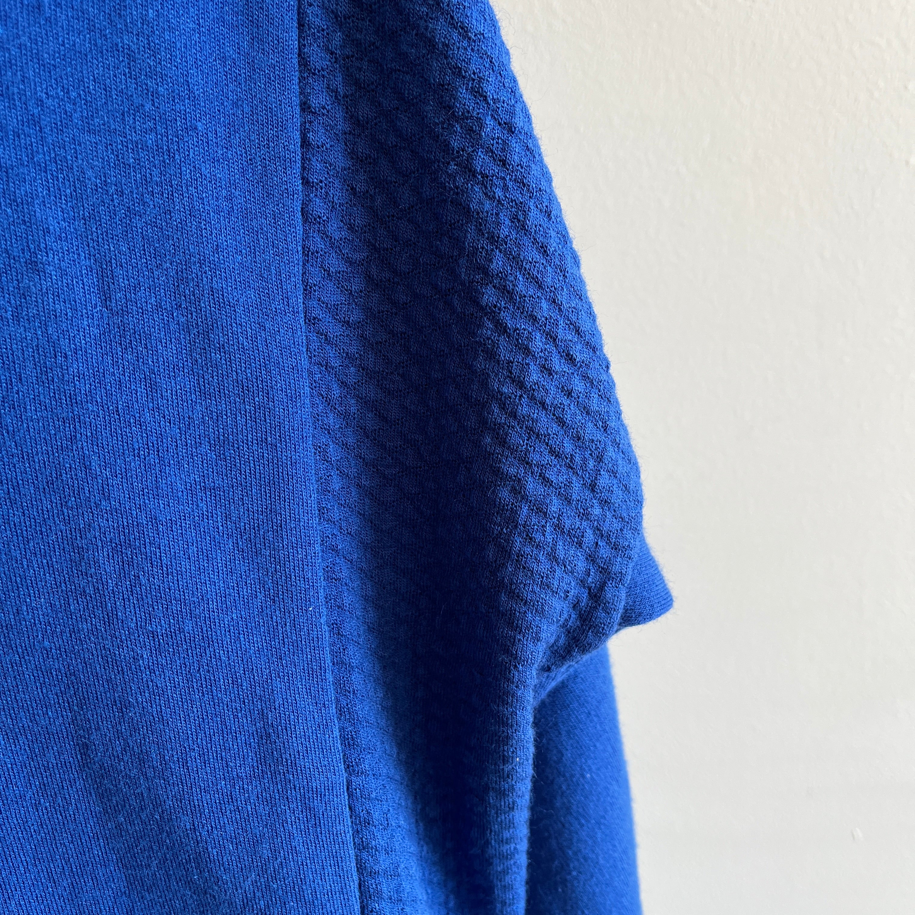 1980s Royal Blue Raglan With Side Detailing - Not Your Average!!