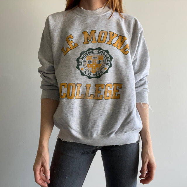 Sweat-shirt Le Moyne College en lambeaux des années 1980 - Collection personnelle