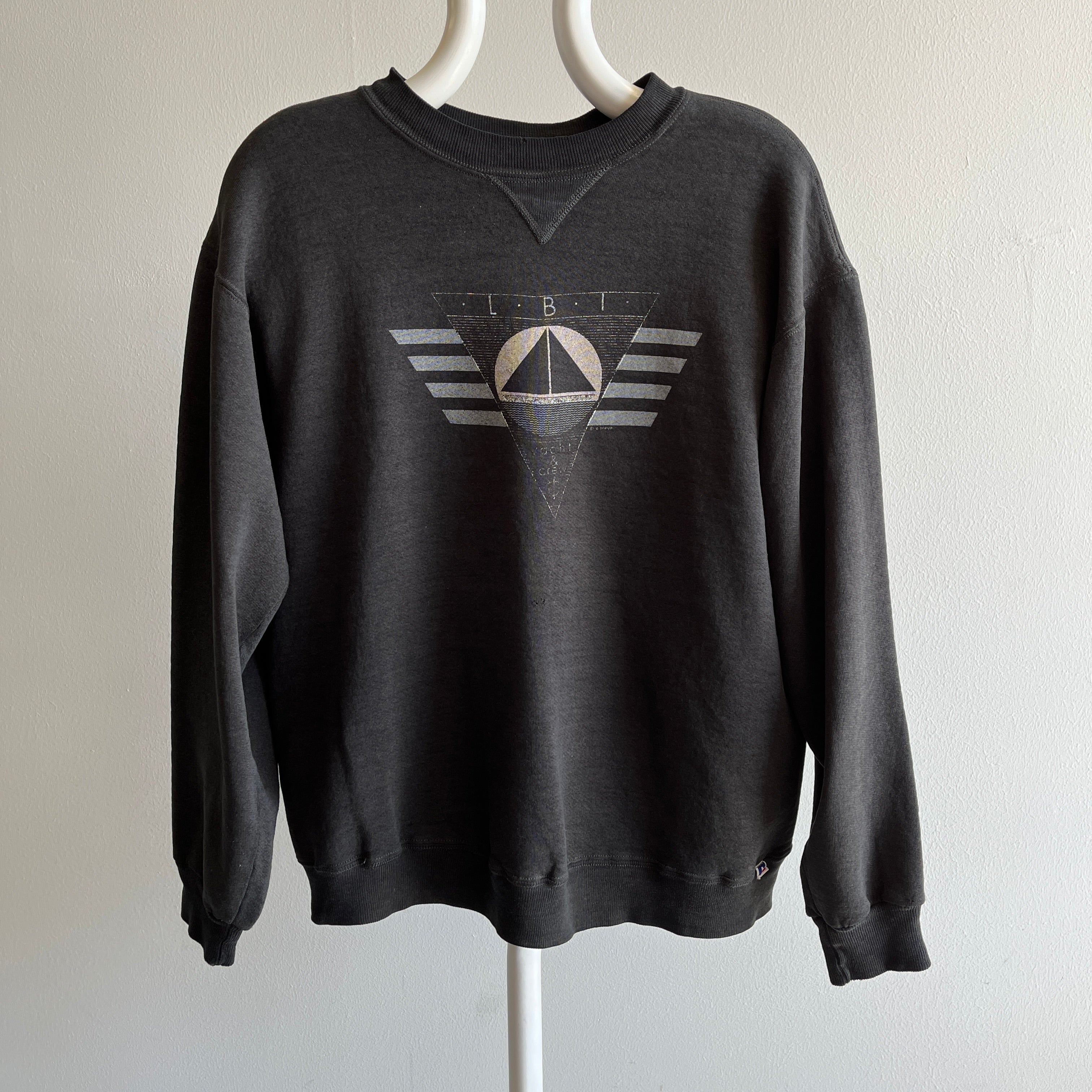 1990s LBI Yacht and Crew Faded Single V Sweatshirt by Russell