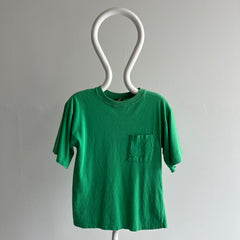 T-shirt en coton vert Kelly vierge des années 1980