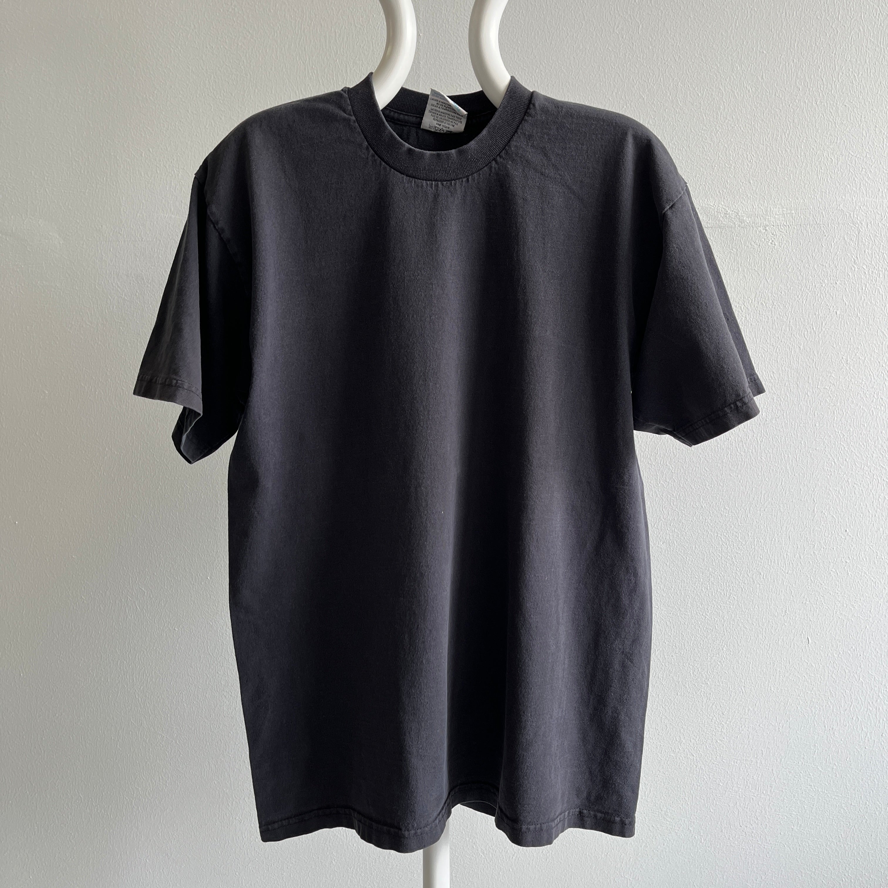 1990s Blank Black Heavyweight Cotton T-Shirt