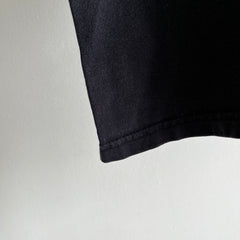 T-shirt en coton épais noir vierge des années 1990