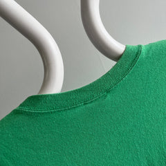 T-shirt en coton vert Kelly vierge des années 1980