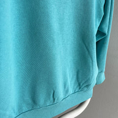 1980s Smaller Blank Agua/Teal Raglan - With DIY Mending!