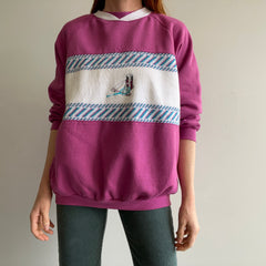 Sweat-shirt en tricot de golf à blocs de couleurs des années 1980 - WOW