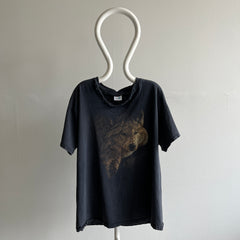 1996 Thrashed and Faded Wolf Face T-Shirt