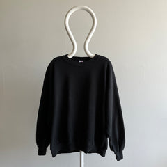 Sweat-shirt noir vierge surdimensionné des années 1990 par Jerzees