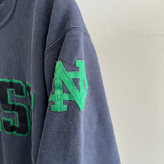 1980/90s Thrashed Beat Up Notre Dame IRISH Reverse Weave Heavy Weight Sweatshirt